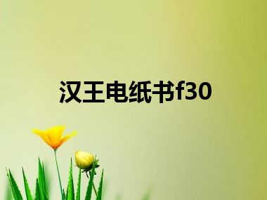 汉王电纸书f30