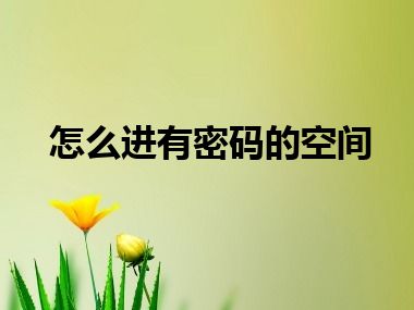 怎么进有密码的空间