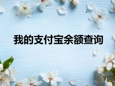 我的支付宝余额查询