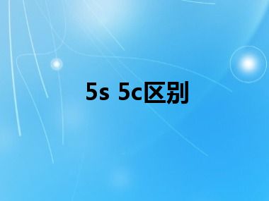 5s 5c区别