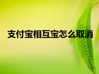 支付宝相互宝怎么取消