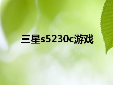 三星s5230c游戏