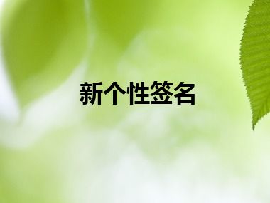 新个性签名