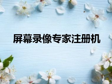 屏幕录像专家注册机