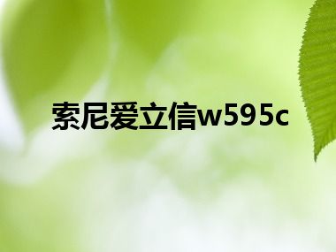 索尼爱立信w595c